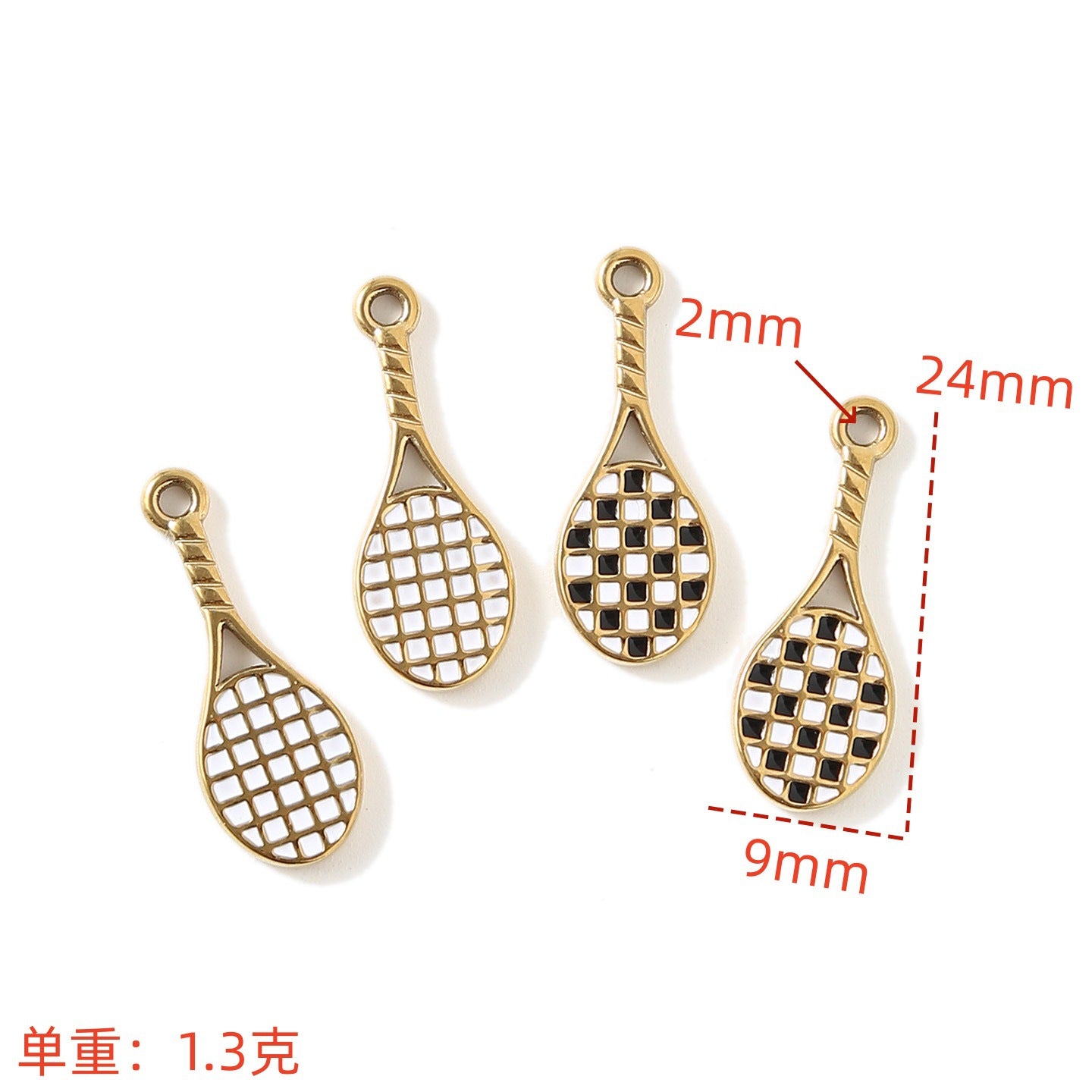 Aoxsie Stainless Steel Sports Tennis Charms Pendant
