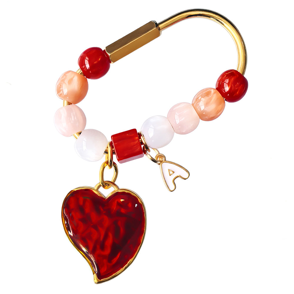 Aoxsie Bag Charm Heart Initial Letter A