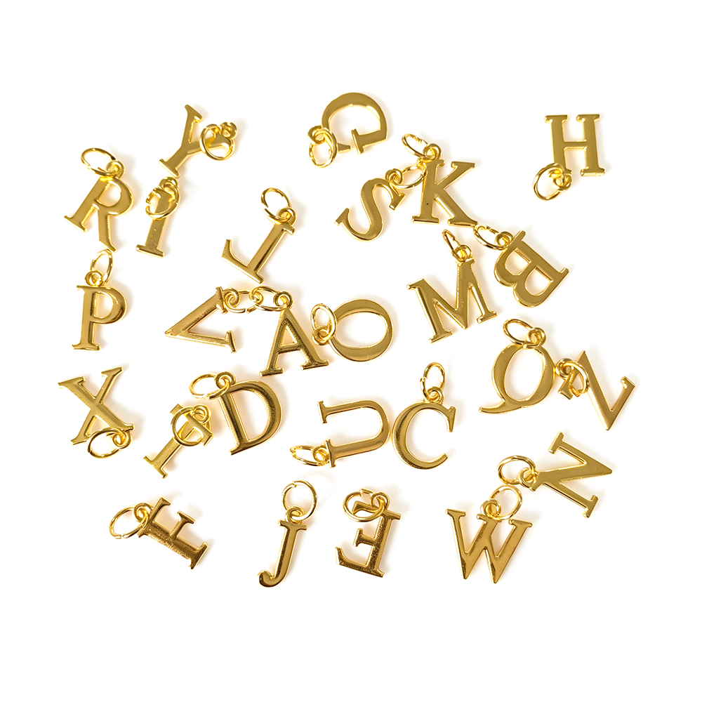 Aoxsie Alloy 26pcs Letter Charms A to Z with Jump Rings