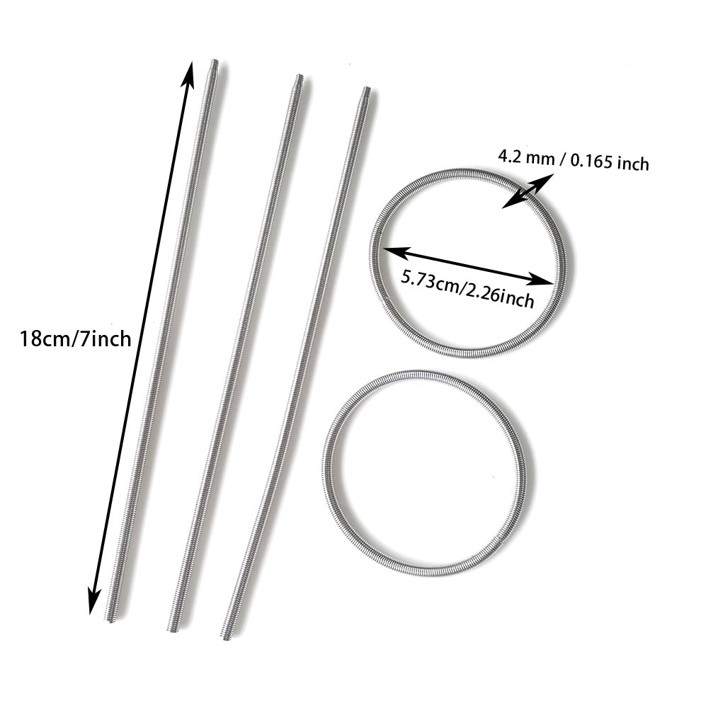 Aoxsie 5pcs Stainless Steel Spring Bracelet for Large Hole Beads Memory Wire Rope