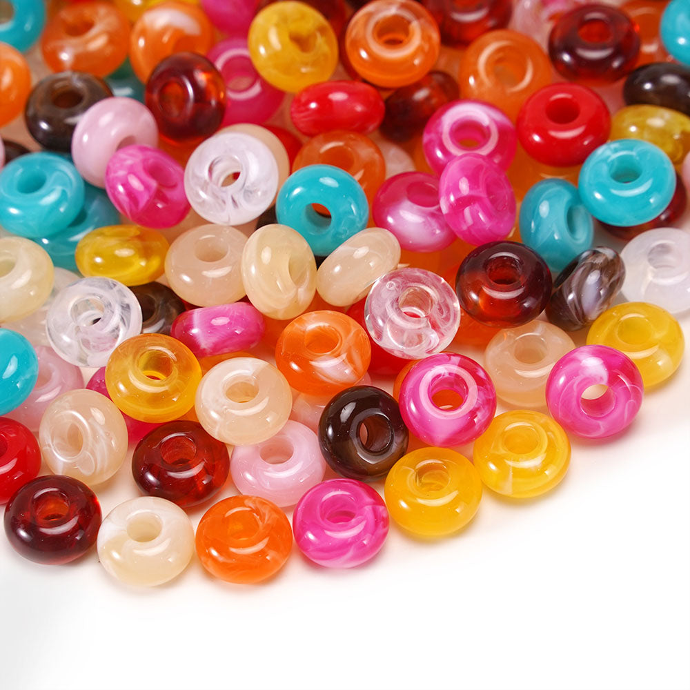 Aoxsie 400pcs 12*8mm Large Hole 5mm Acrylic Beads Mixed Random