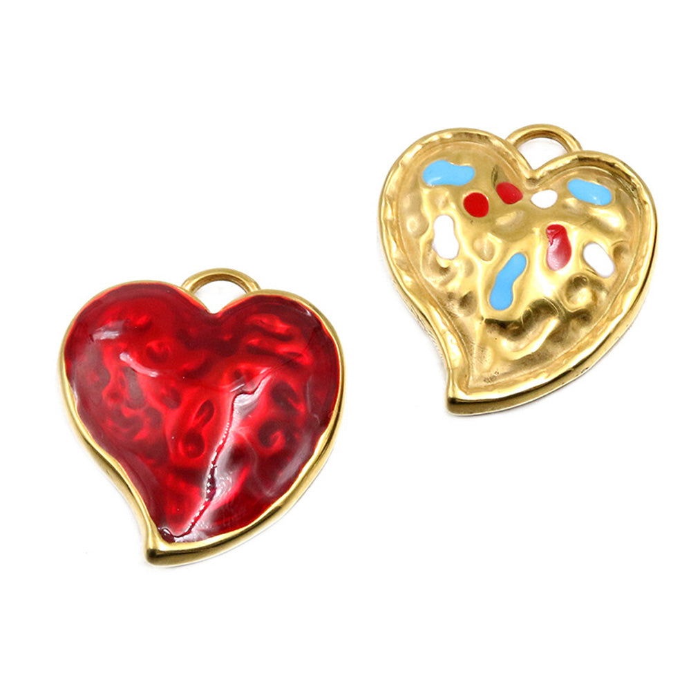 Aoxsie Stainless Steel Heart Charms Pendants