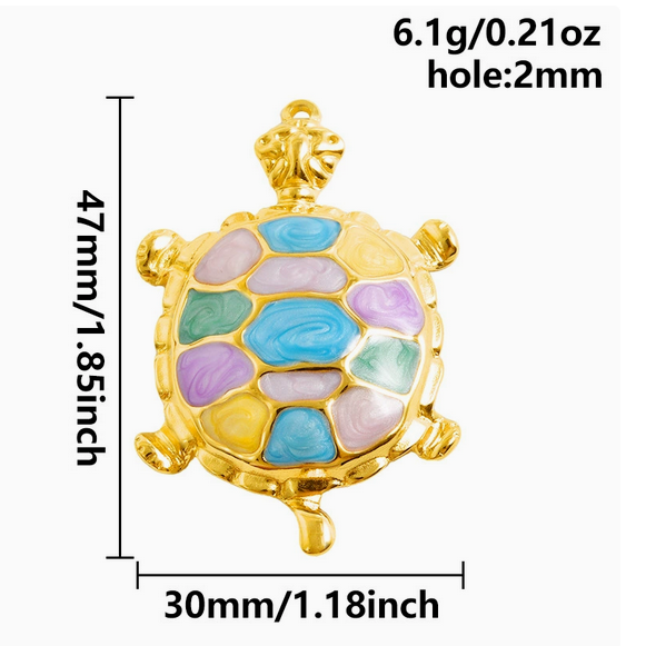 Aoxsie Stainless Steel Turtle Charms Pendant
