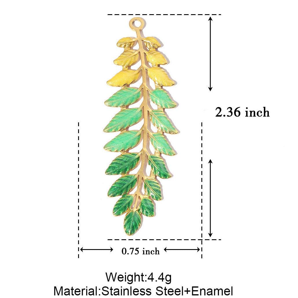 Aoxsie Stainless Steel Pendants Gold Plated Leaves
