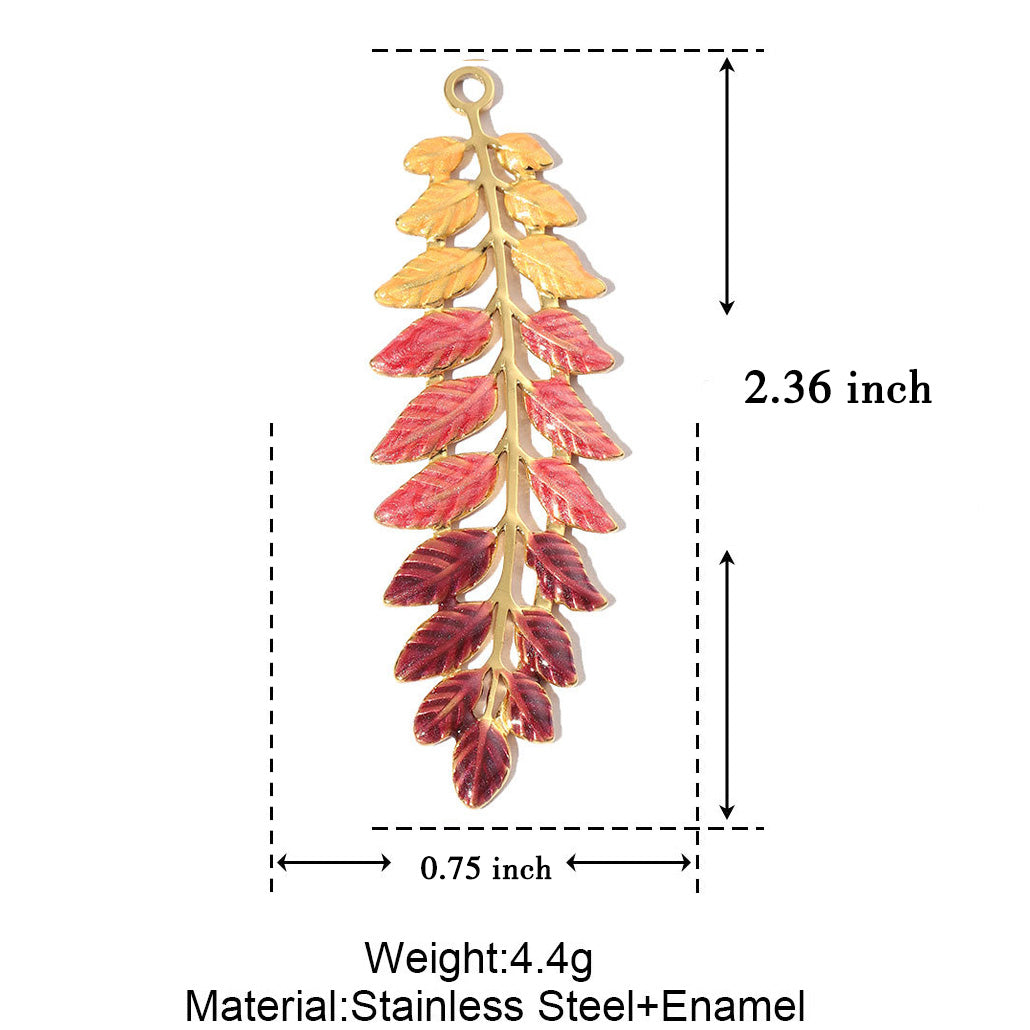 Aoxsie Stainless Steel Pendants Gold Plated Leaves