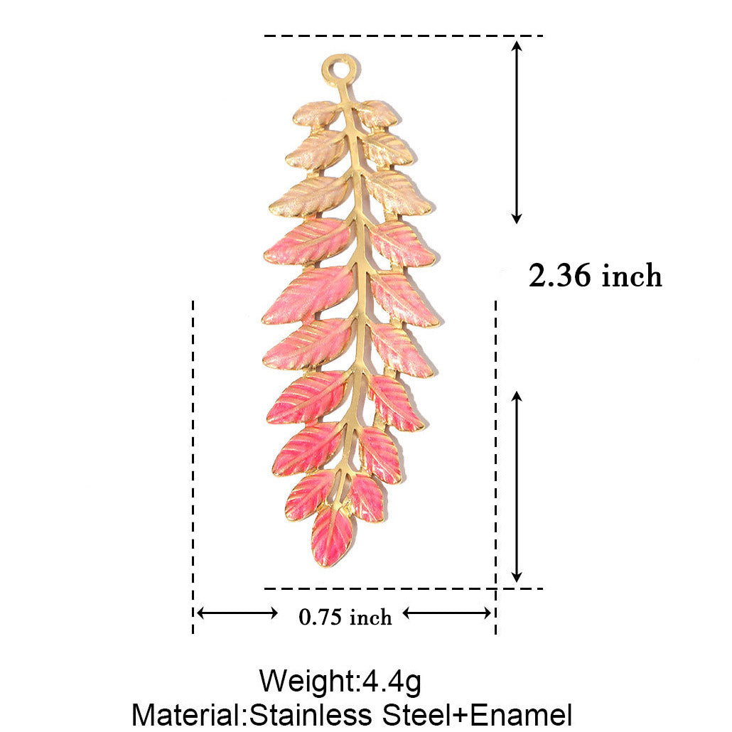 Aoxsie Stainless Steel Pendants Gold Plated Leaves