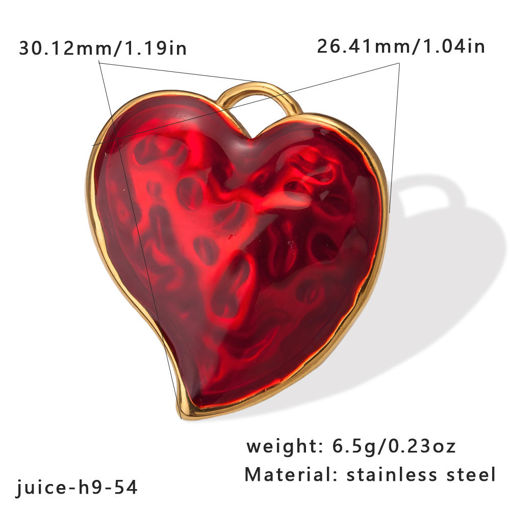 Aoxsie Stainless Steel Heart Charms Pendants