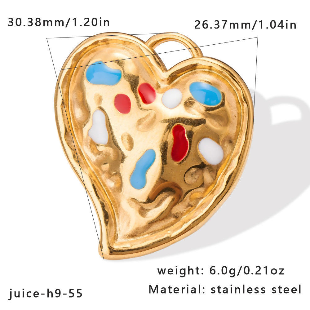 Aoxsie Stainless Steel Heart Charms Pendants