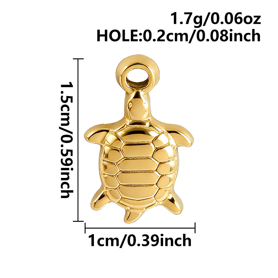 Aoxsie 12pcs Stainless Steel Sea Beach Summer Starfish Turtle Fish Charms Pendant Set