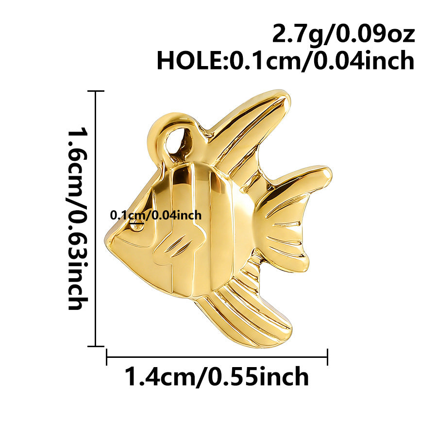 Aoxsie 12pcs Stainless Steel Sea Beach Summer Starfish Turtle Fish Charms Pendant Set