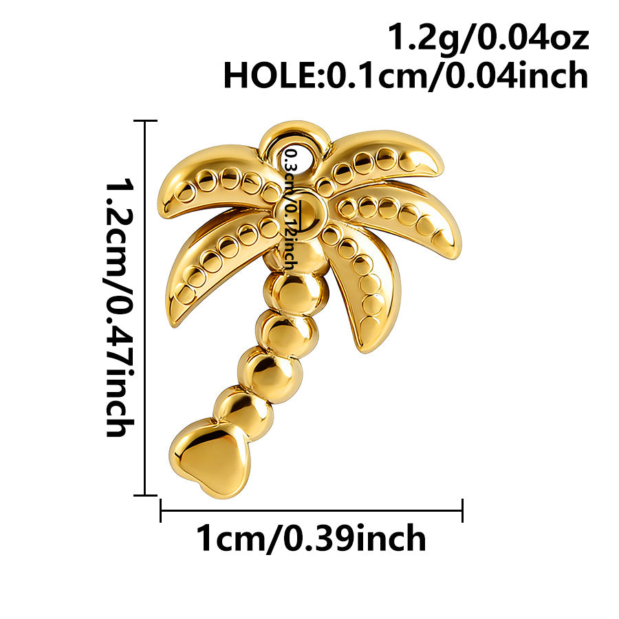 Aoxsie 12pcs Stainless Steel Sea Beach Summer Starfish Turtle Fish Charms Pendant Set
