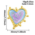 Aoxsie Stainless Steel Blue Heart Charms Pendants