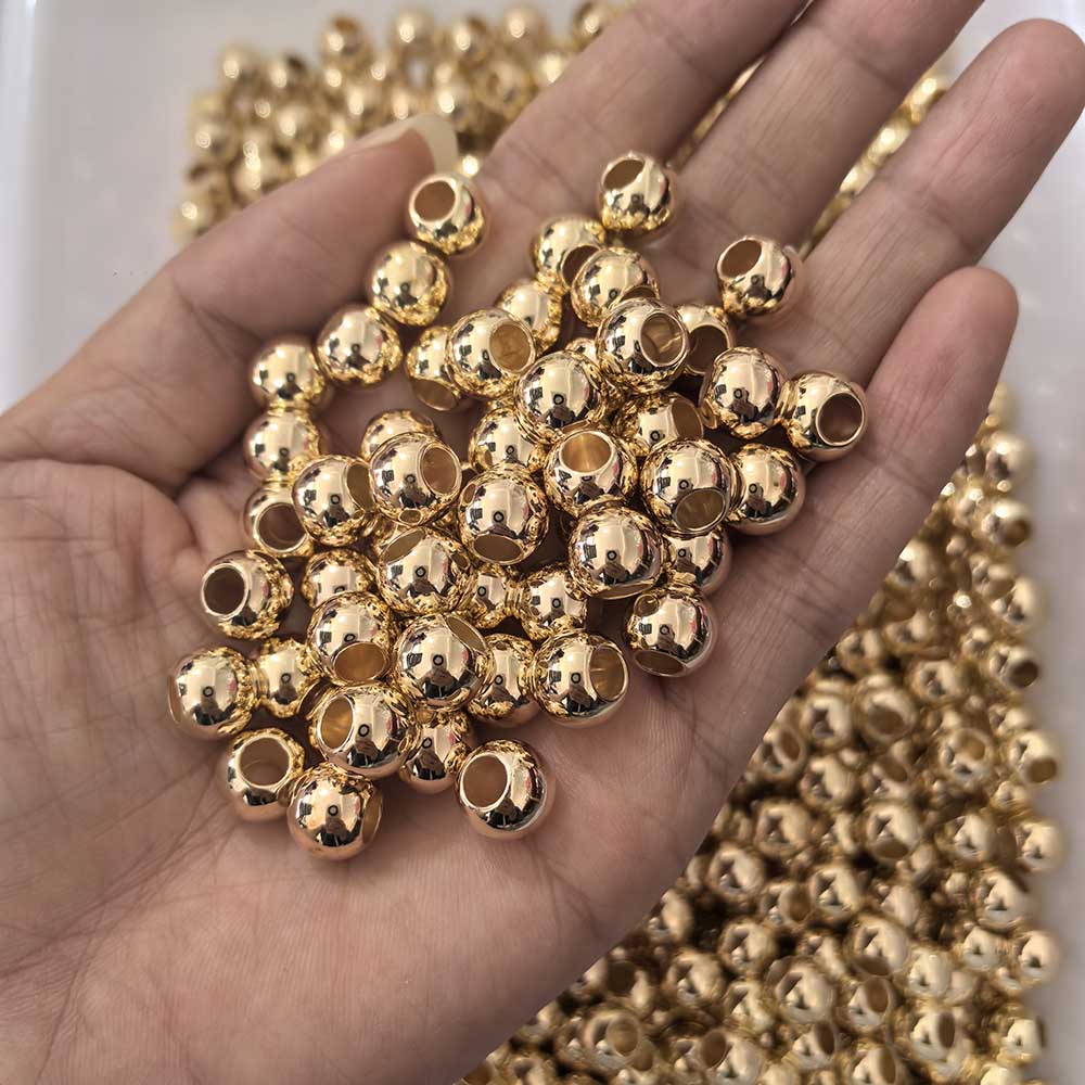 Aoxsie 500pcs Gold Plated Beads 1cm