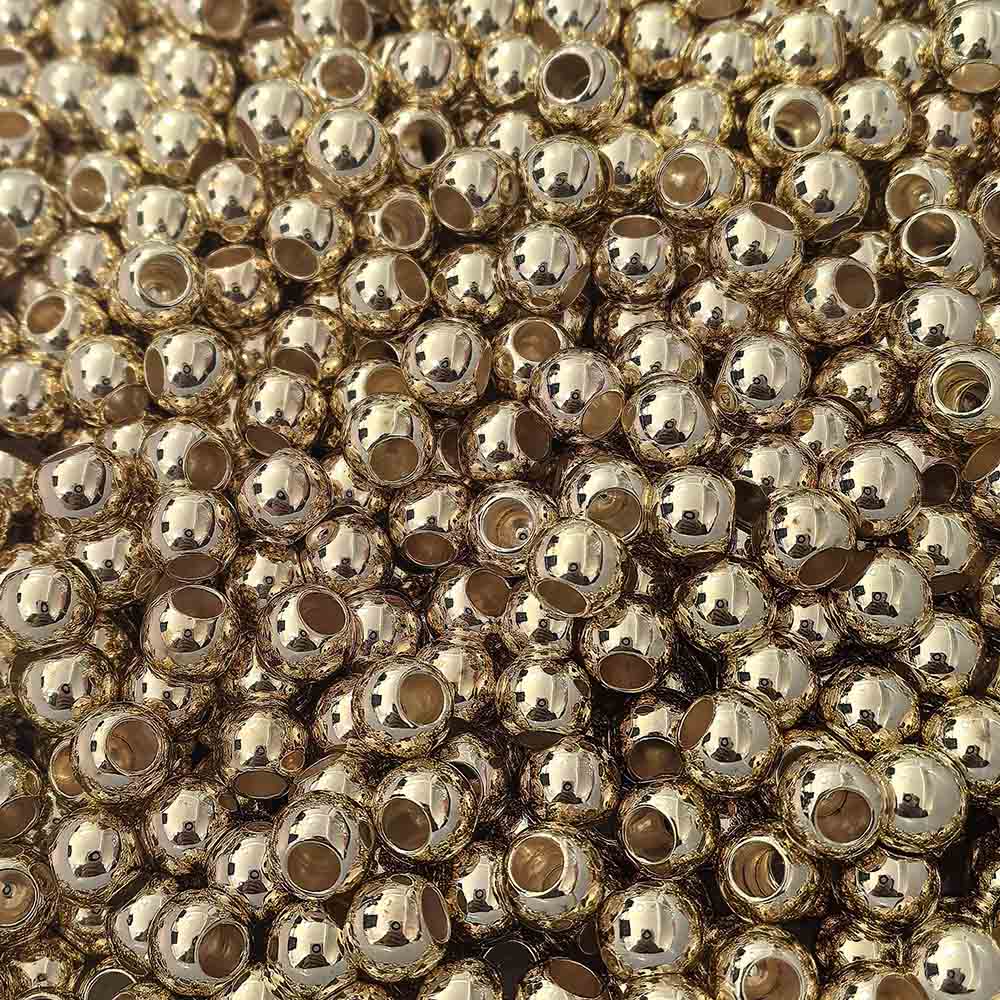 Aoxsie 500pcs Gold Plated Beads 1cm