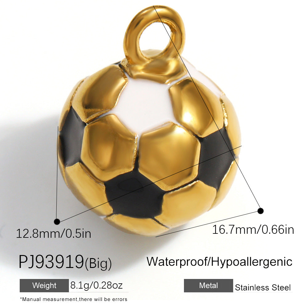 Aoxsie Stainless Steel Football Charms Pendants