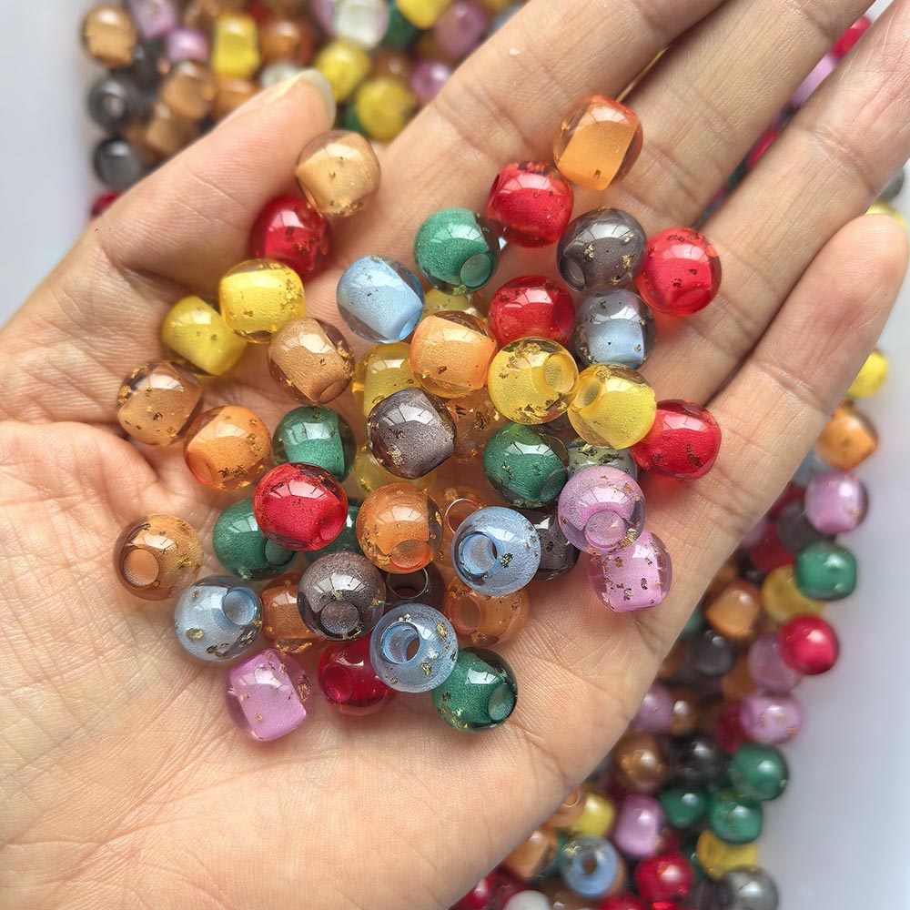 Aoxsie 200pcs Fake Glass Beads Mixed Random