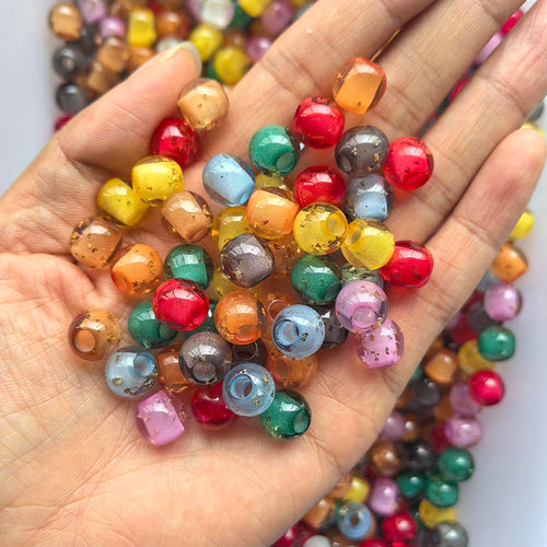Aoxsie 200pcs Fake Glass Beads Mixed Random