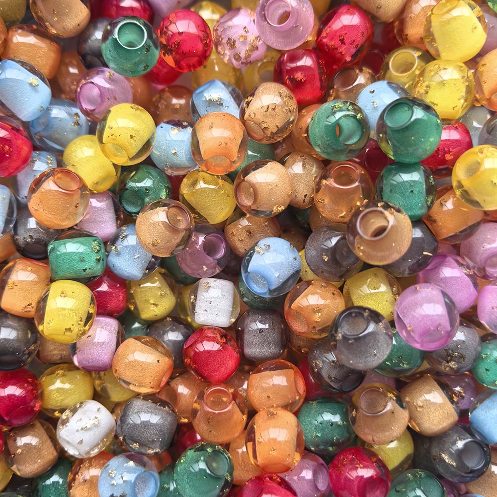 Aoxsie 200pcs Fake Glass Beads Mixed Random