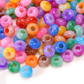 Aoxsie 400pcs 12*8mm Large Hole 5mm Acrylic Beads Mixed Random