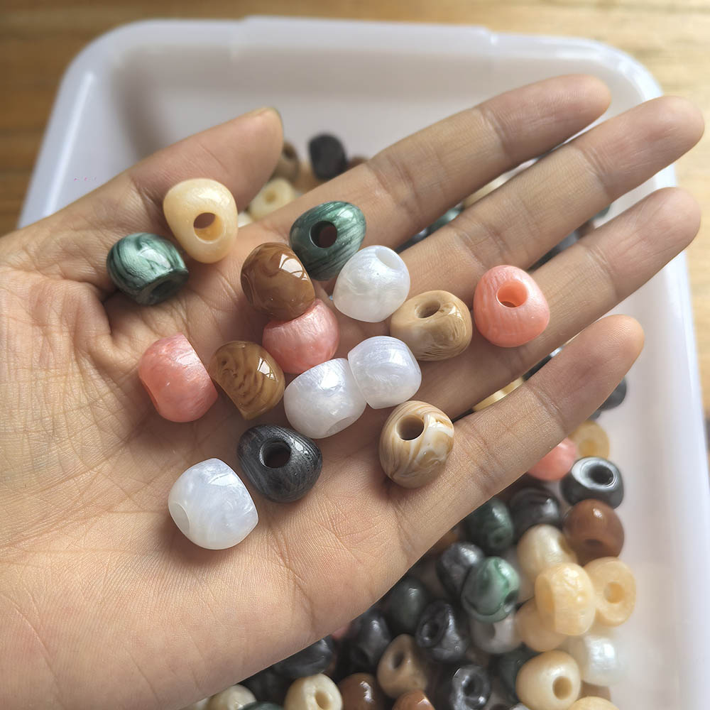 Aoxsie 100pcs Resin Large Beads Big Hole Mixed Random for Chunky Jewelry