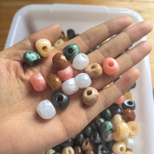 Aoxsie 100pcs Resin Large Beads Big Hole Mixed Random for Chunky Jewelry