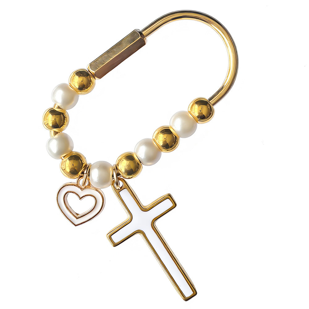 Aoxsie Bag Charm Key Chains Heart Cross