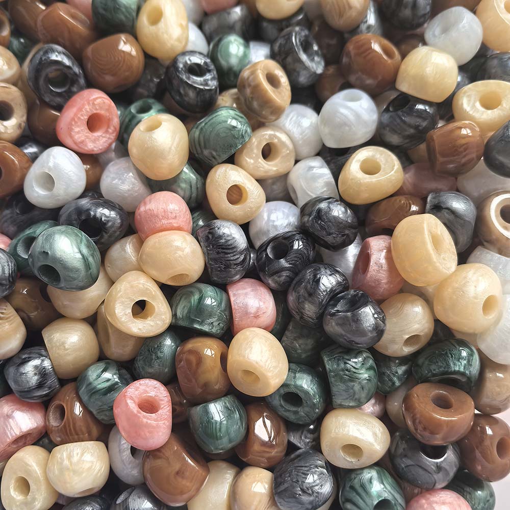 Aoxsie 100pcs Resin Large Beads Big Hole Mixed Random for Chunky Jewelry