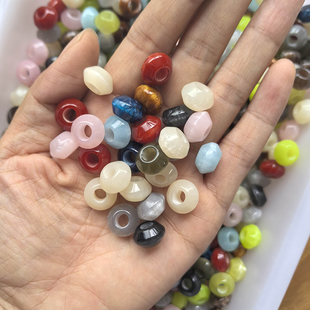 Aoxsie 100pcs Resin Large Beads Big Hole Mixed Random for Chunky Jewelry
