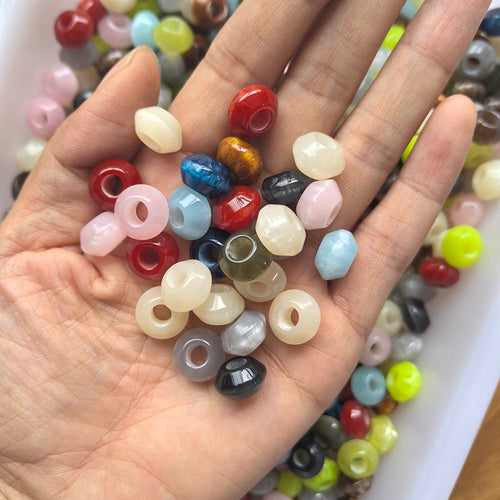 Aoxsie 100pcs Resin Large Beads Big Hole Mixed Random for Chunky Jewelry