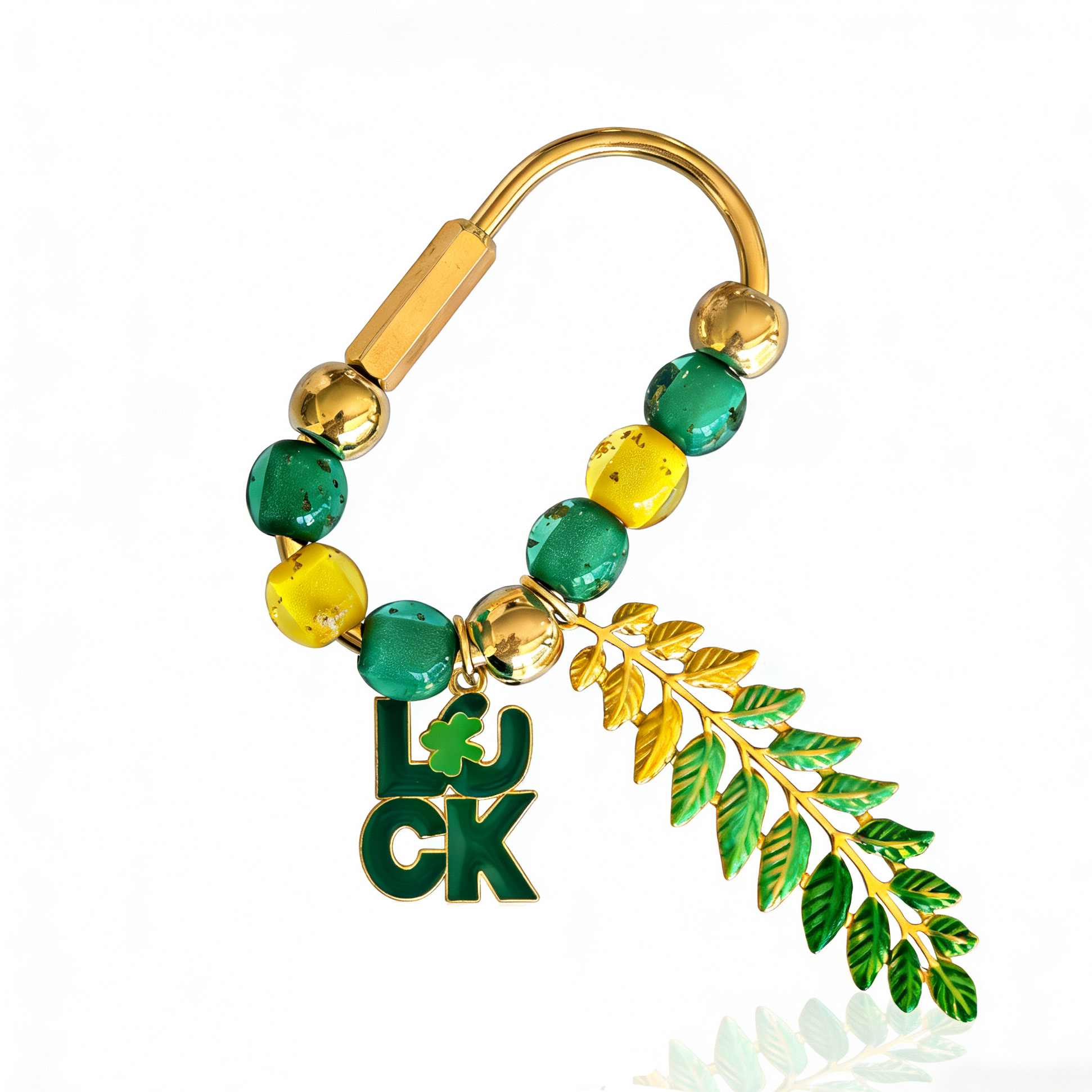 Aoxsie Bag Charm Green Luck Leaves