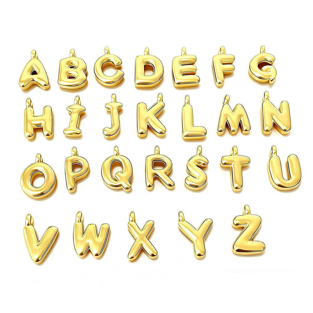 Aoxsie Stainless Steel  A-Z Gold Color