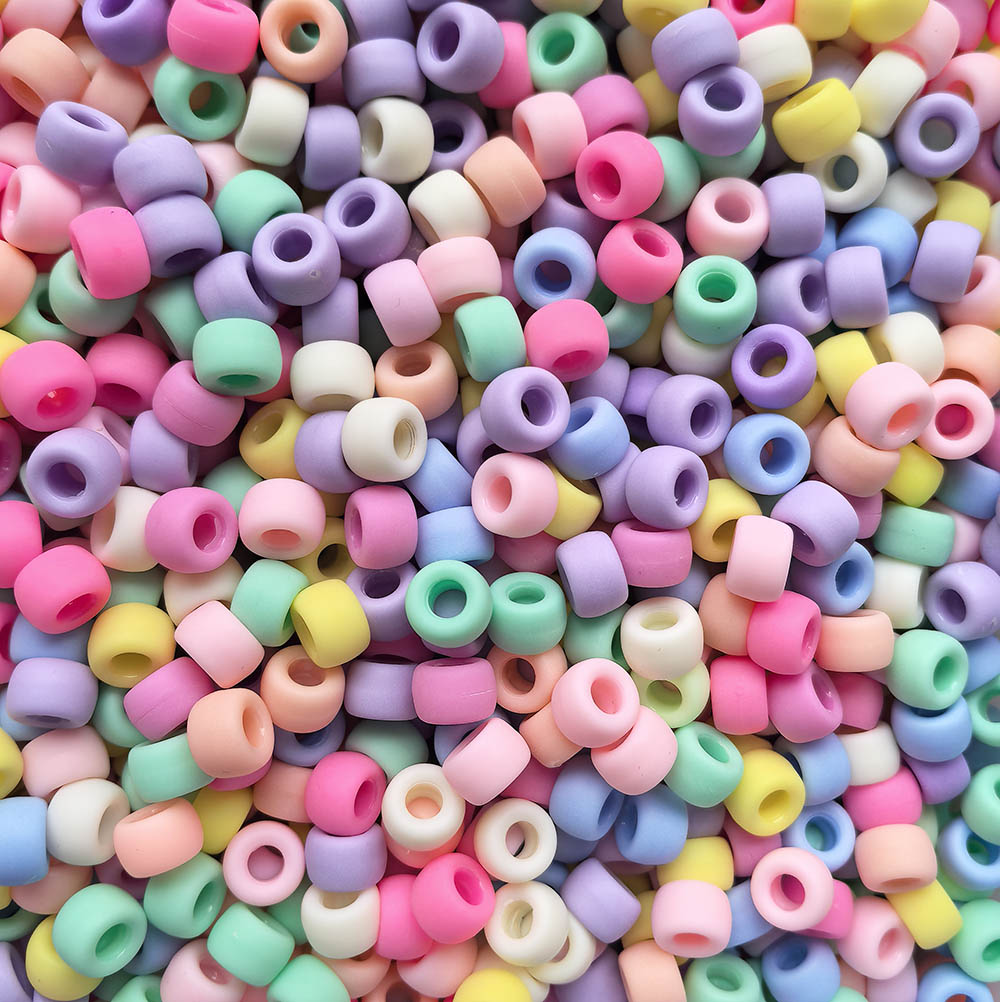 Aoxsie 500pcs Pony Beads Matte Pastel