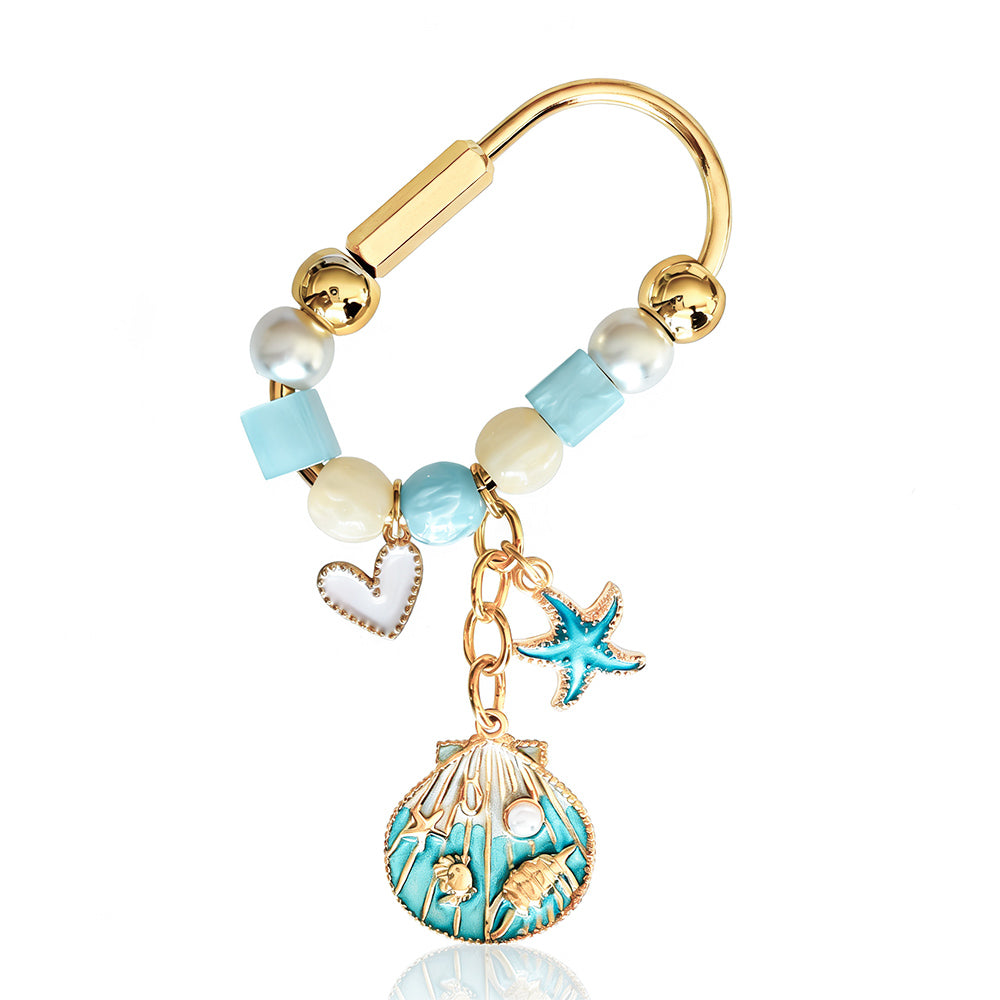 Aoxsie Bag Charm Blue Sea Shell Starfish