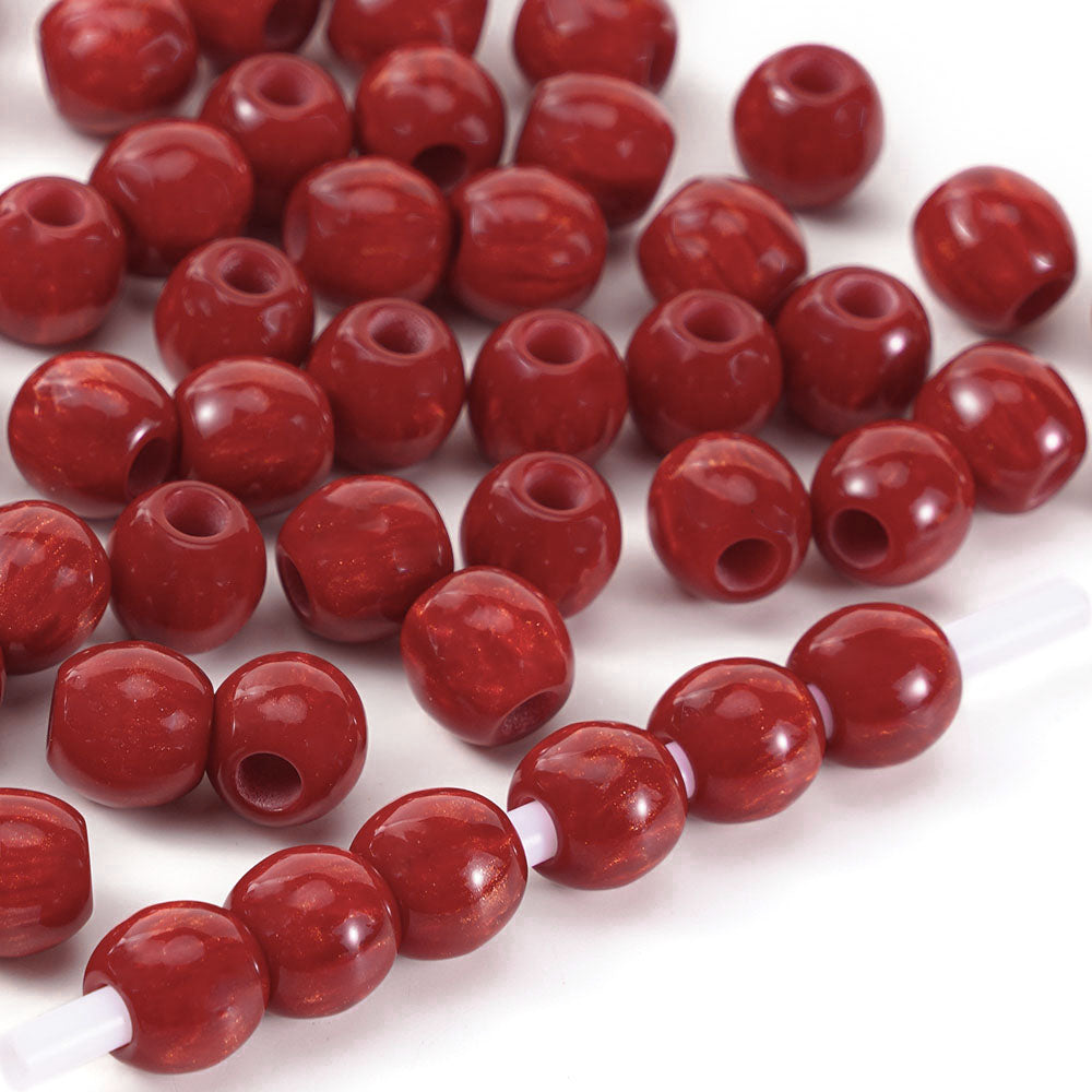 Aoxsie 200pcs 10mm Resin Large Hole 4mm Beads Mixed Random