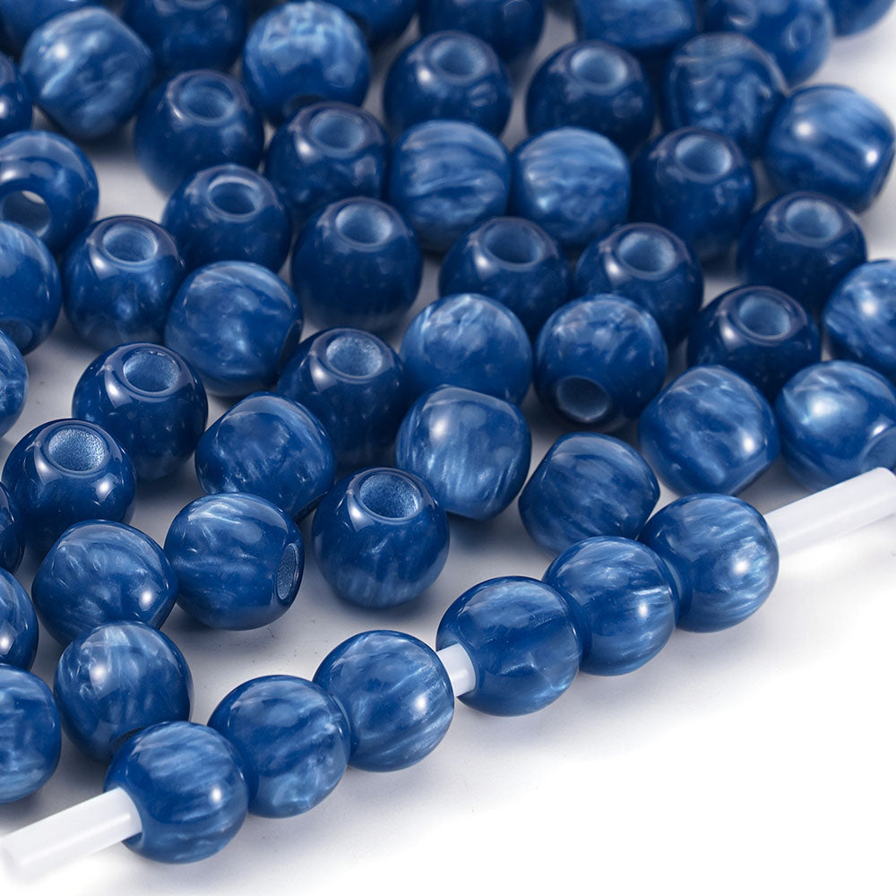 Aoxsie 200pcs 10mm Resin Large Hole 4mm Beads Mixed Random