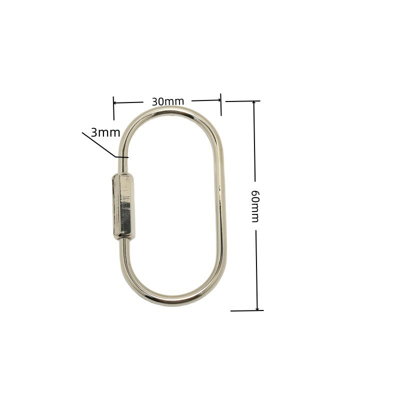 Aoxsie 6pcs Silver Color Carabiners Bag Charm  Key Ring