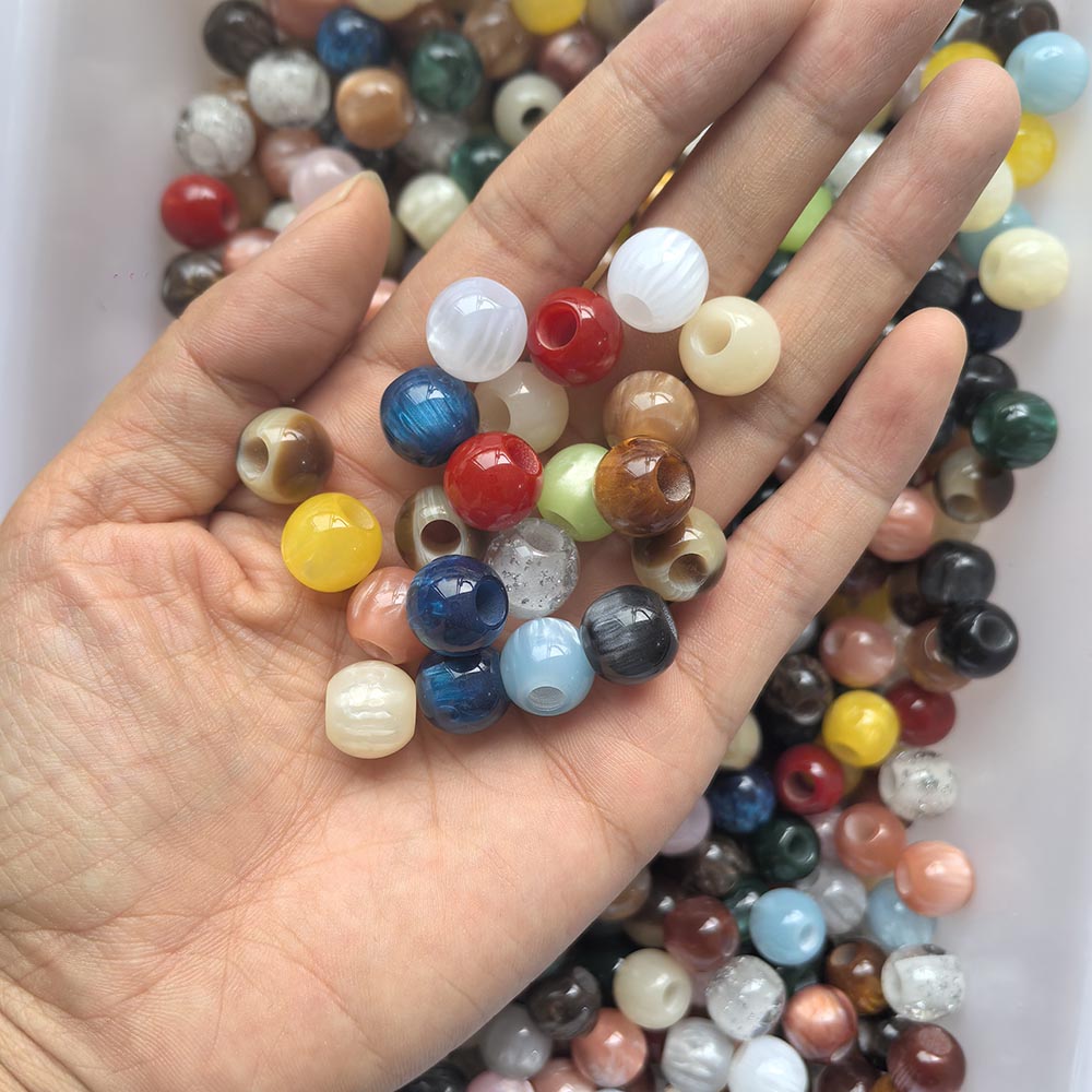 Aoxsie 100pcs Resin Large Beads Big Hole Mixed Random for Chunky Jewelry