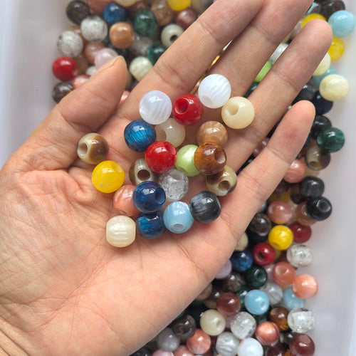 Aoxsie 100pcs Resin Large Beads Big Hole Mixed Random for Chunky Jewelry