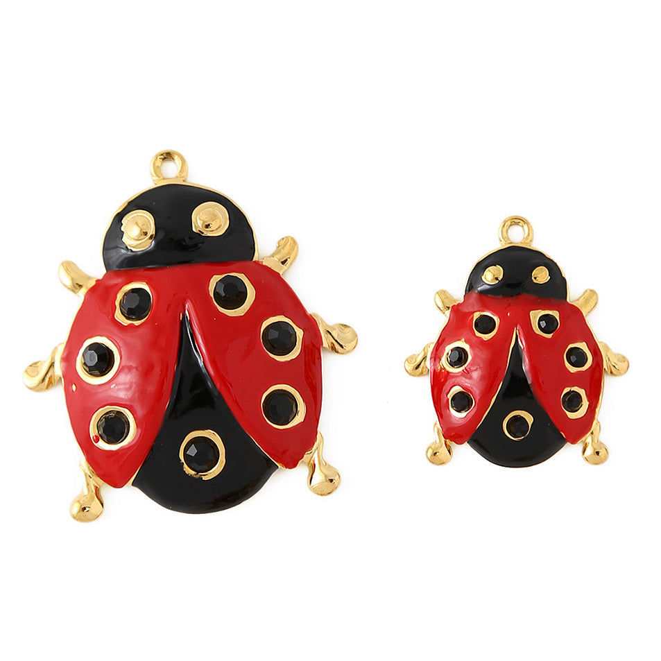 Aoxsie Stainless Steel Lady Bug Charms Pendant
