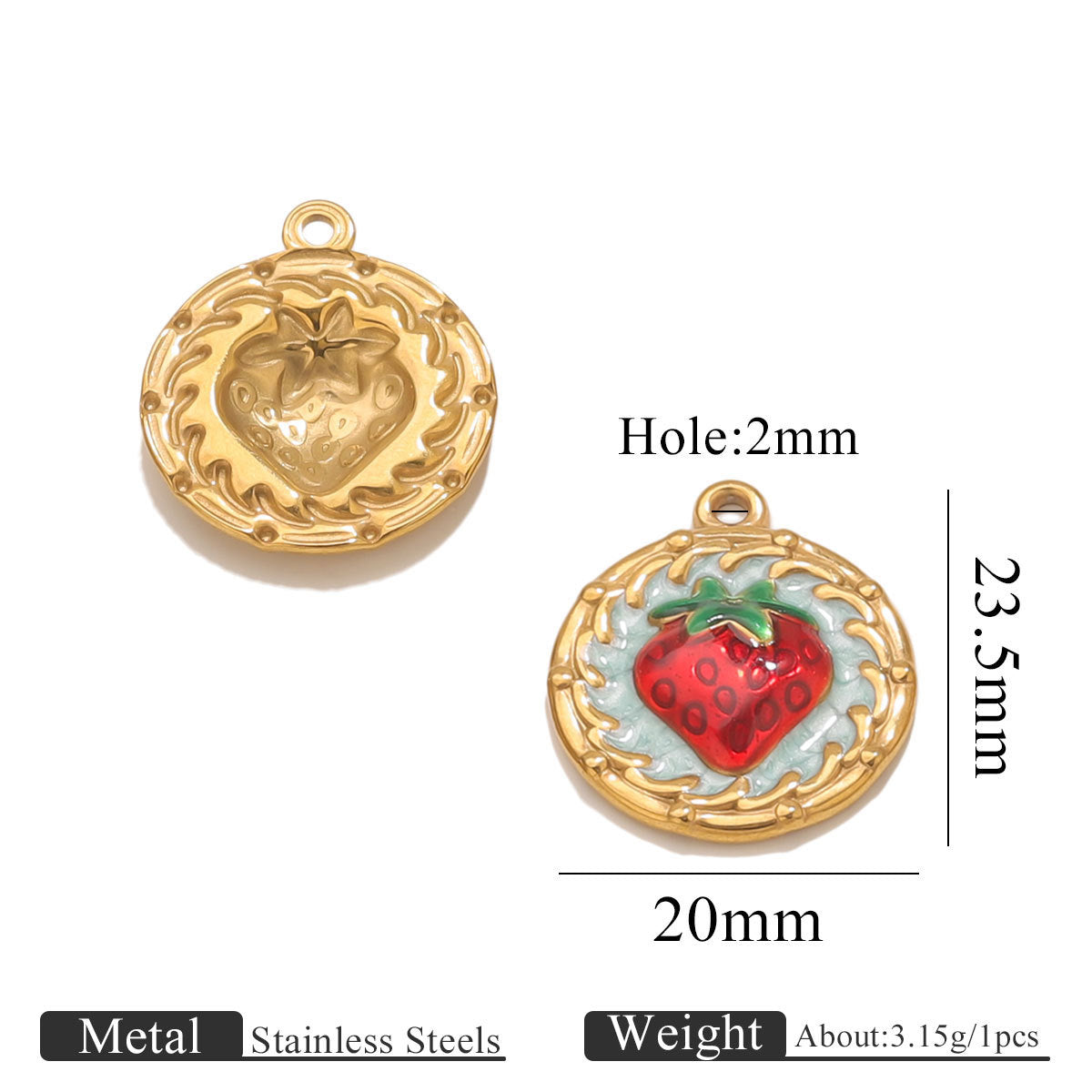 Aoxsie Stainless Steel Flower Charms Pendants
