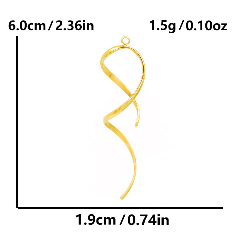Aoxsie Stainless Steel Ribbon Charms Pendants