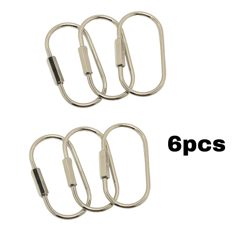 Aoxsie 6pcs Silver Color Carabiners Bag Charm  Key Ring