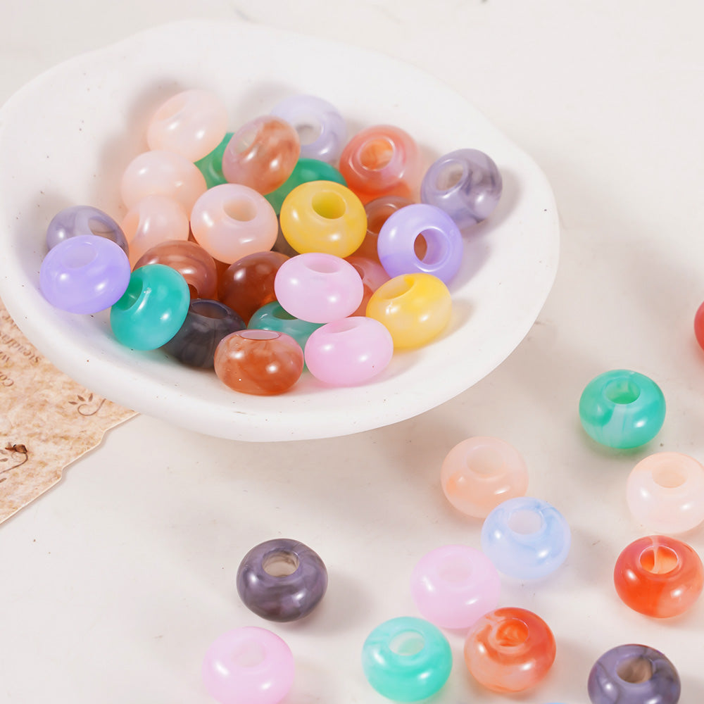 Aoxsie 400pcs 12*8mm Large Hole 5mm Acrylic Beads Mixed Random