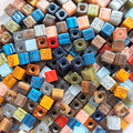Aoxsie 200pcs Resin Square Beads Mixed Random