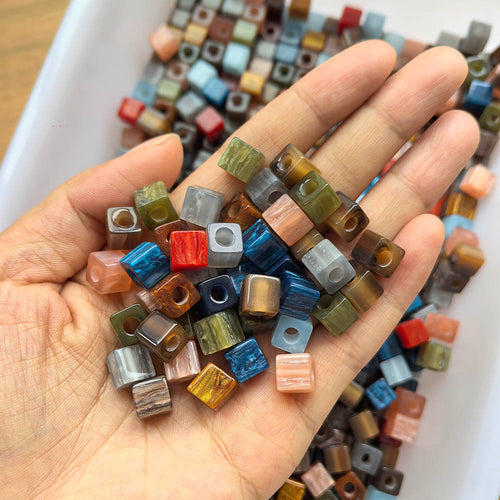 Aoxsie 200pcs Resin Square Beads Mixed Random